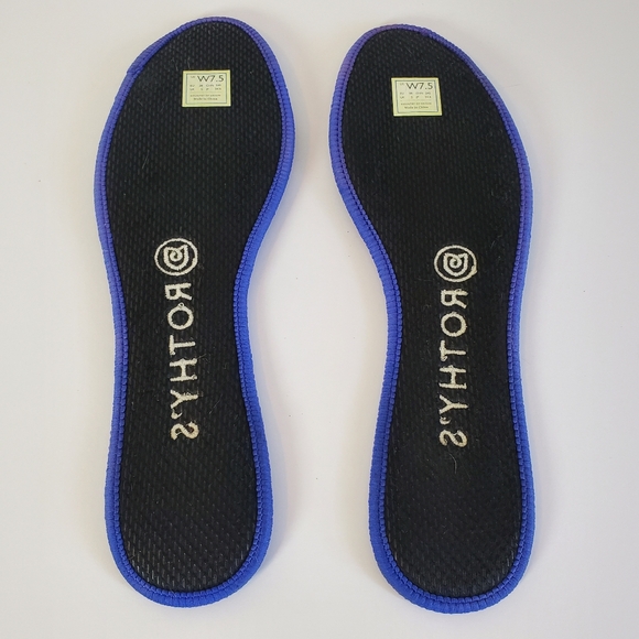 Rothy's The Flat in Black With Blue Trim Slip On Shoes - Picture 9 of 10